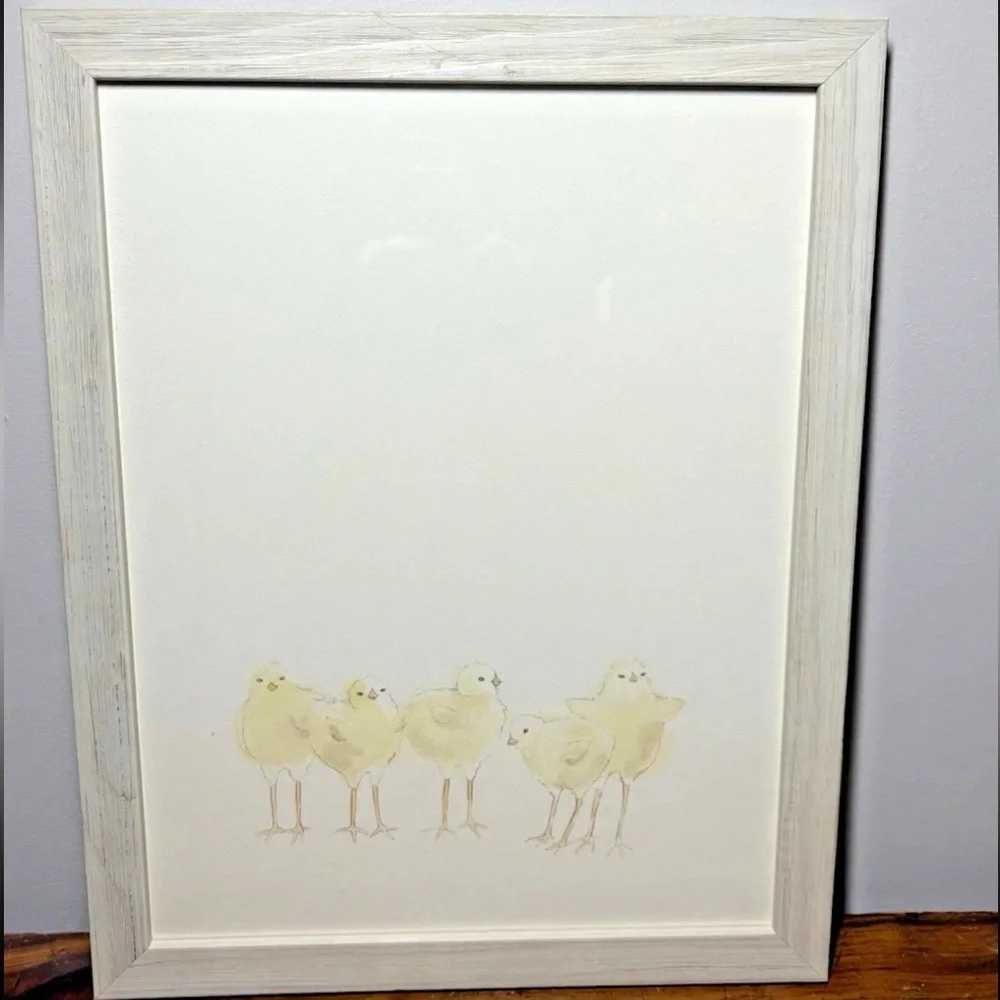 Restoration Hardware Baby Child Watercolor Animal print Baby Chicks Barnyard